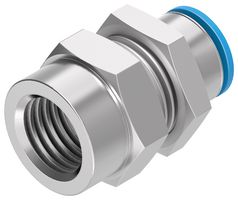 153167 - Push-In Fitting, Bulkhead,, G3/8, 6 bar, 8 mm Outer Dia Tube, Brass - FESTO