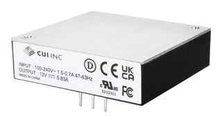 VBM-70-48 - AC/DC PCB Mount Power Supply (PSU), ITE, 1 Output, 70 W, 48 VDC, 1.46 A - CUI