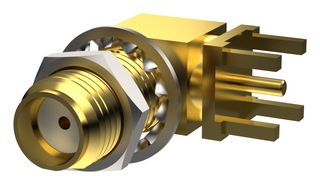 PCB.114SMAFRA.YC - RF / Coaxial Connector, SMA Coaxial, Right Angle Bulkhead Jack, Through Hole Right Angle, 50 ohm - TAOGLAS