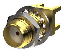 PCB.114SMAFSTJ.A - RF / Coaxial Connector, SMA Coaxial, Straight Bulkhead Jack, Through Hole Vertical, 50 ohm - TAOGLAS