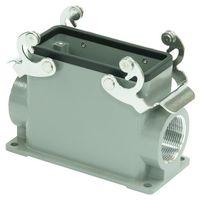 MP009410 - Heavy Duty Connector, Base, Bulkhead Mount, Side Entry, Aluminium Body, 2 Lever, 16B - MULTICOMP PRO