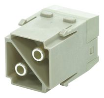 MP009485 - Heavy Duty Connector, MP-HM INSERTS, Module, 2 Contacts, Plug, Screw Pin - MULTICOMP PRO