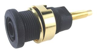 MP - FCR7358GB - Banana Test Connector, Jack, Panel Mount, 32 A, 1 kV, Gold Plated Contacts, Black - MULTICOMP PRO