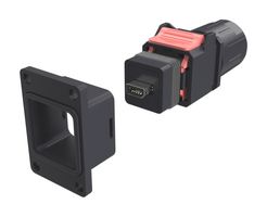 NDHN6B2 - Modular Connector, Solder Pad, IX Type B Plug, 1 x 1 (Port), 10P10C, Cat6a, IP67, Panel Mount - AMPHENOL COMMUNICATIONS SOLUTIONS