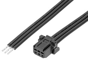 219653-1031 - Cable Assembly, Micro-One 2.0 Receptacle to Free End, 3 Ways, 2 mm, 1 Row, 100 mm, 3.9 " - MOLEX