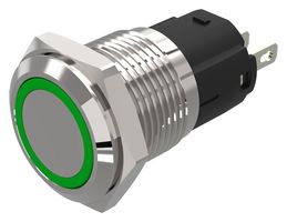 82-4551.0133 - LED Panel Mount Indicator, Green, 12 V, 16 mm, 14 mA, IP65, IP67 - EAO