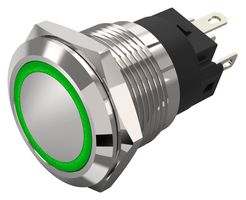 82-5551.2133 - Vandal Resistant Switch, 82 Series, 19 mm, SPDT, Maintained, Round Flat Flush, Natural - EAO