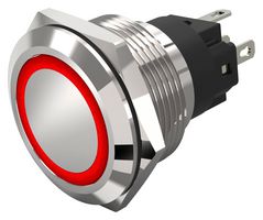 82-6151.2113 - Vandal Resistant Switch, 82 Series, 22 mm, SPDT, Maintained, Round Flat Flush, Natural - EAO