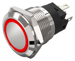 82-5151.11A4 - Vandal Resistant Switch, 82 Series, 19 mm, SPDT, Momentary, Round Flat Flush, Natural - EAO