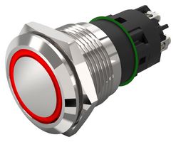 82-5552.1114 - Vandal Resistant Switch, 82 Series, 19 mm, SPDT, Momentary, Round Flat Flush, Natural - EAO