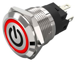 82-5151.2114.B002 - Vandal Resistant Switch, Standby, 82 Series, 19 mm, SPDT, Maintained, Round Flat Flush, Natural - EAO