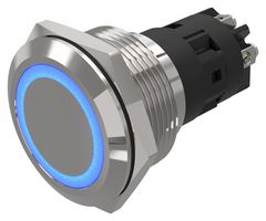 82-6552.1123 - Vandal Resistant Switch, 82 Series, 22 mm, SPDT, Momentary, Round Flat Flush, Natural - EAO