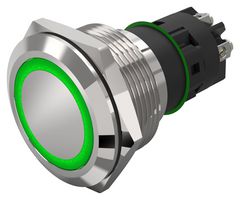 82-6552.1134 - Vandal Resistant Switch, 82 Series, 22 mm, SPDT, Momentary, Round Flat Flush, Natural - EAO