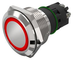 82-6552.2113 - Vandal Resistant Switch, 82 Series, 22 mm, SPDT, Maintained, Round Flat Flush, Natural - EAO
