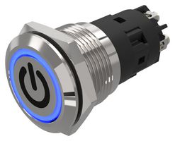 82-5152.2124.B002 - Vandal Resistant Switch, Standby, 82 Series, 19 mm, SPDT, Maintained, Round Flat Flush, Natural - EAO