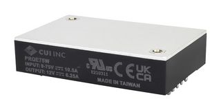 PRQE75W-E12-S48-D - Isolated Through Hole DC/DC Converter, ITE & Railway, 75 W, 1 Output, 48 V, 1.56 A - CUI