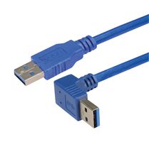 CA3A-90DA-03M - USB Cable, Type A Plug to Type A Plug, 300 mm, 11.8 ", USB 3.0, Blue - L-COM