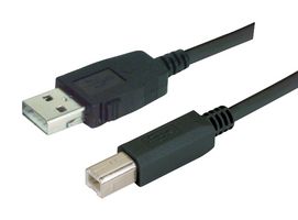 CAUALB-3M - USB Cable, Type A Plug to Type B Plug, 3 m, 9.8 ft, USB 2.0, Black - L-COM