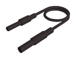 934047100 - Banana Test Lead, 4mm Banana Plug, Shrouded, 4mm Banana Socket, Shrouded, 6.6 ft, 2 m, Black - HIRSCHMANN TEST AND MEASUREMENT