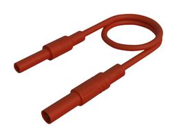 934047101 - Banana Test Lead, 4mm Banana Plug, Shrouded, 4mm Banana Socket, Shrouded, 6.6 ft, 2 m, Red, 32 A - HIRSCHMANN TEST AND MEASUREMENT