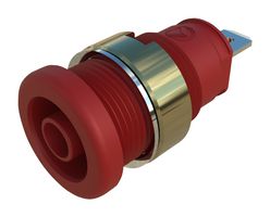 972355201 - Banana Test Connector, Socket, Panel Mount, 25 A, 1 kV, Nickel Plated Contacts, Red - HIRSCHMANN TEST AND MEASUREMENT