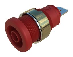 972356201 - Banana Test Connector, Socket, Panel Mount, 32 A, 1 kV, Nickel Plated Contacts, Red - HIRSCHMANN TEST AND MEASUREMENT