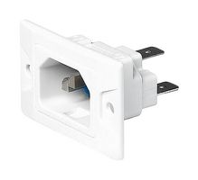 3-134-903 - IEC Power Connector, White, IEC C18 Inlet, 10 A, 250 VAC, Quick Connect, Panel Mount, 6080 Series - SCHURTER