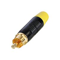 RF2C-B-4 - RCA (Phono) Audio / Video Connector, 2 Contacts, Plug, Gold Plated Contacts, Brass, Zinc Body - REAN