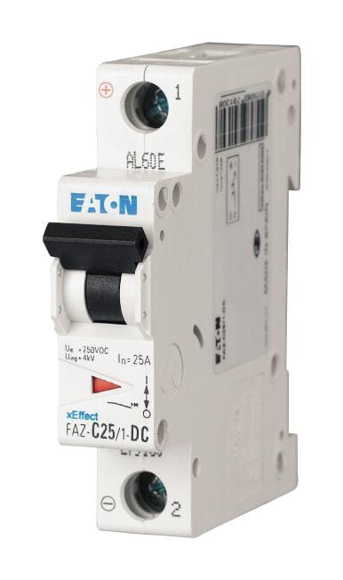 EATON MOELLER Thermal Magnetic FAZ-C6/1-DC MCB, 6A, C-TYPE, SP, 10KA (DC) EATON MOELLER 3501015 FAZ-C6/1-DC