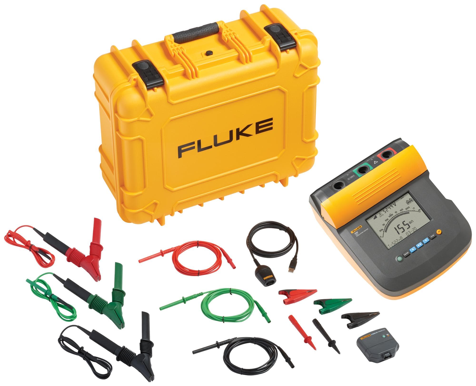 FLUKE Insulation FLUKE-1555 FC KIT W/IR3000 INSULATION RES TESTER W/CONNECTOR, 2TOHM FLUKE 2900621 FLUKE-1555 FC KIT W/IR3000