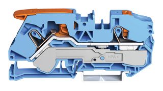 2116-5204 Terminal Block, DINRAIL, 2WAYS, 6AWG Wago