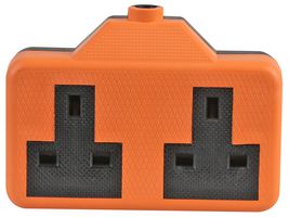 0139-Or Socket, Extension, 2WAY, Rubber, Orange Pro Elec