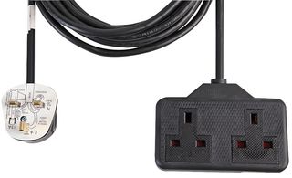 0139B-5m Extension Lead, 2WAY, Black, 5m Pro Elec