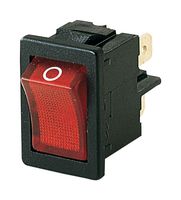 01855.1102-00 Rocker Switch, DPST, 4A, 250VAC, Red MARQUARDT