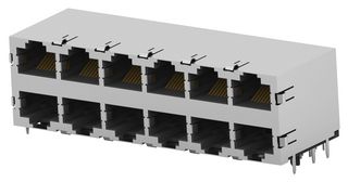 5569263-1 Conn, Jack, 8P8C, 2X6 Stacked, Cat5 Amp - Te Connectivity