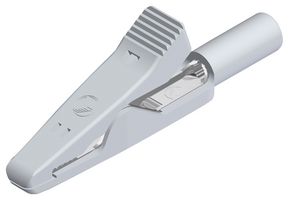 930317807 Crocodile Clip, 4mm, White, 8A Hirschmann Test And Measurement