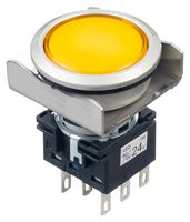 LBW6ML-M1T64Y Pb SW, DPDT, 24Vac/DC, Solder, Yel Idec