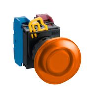YW1L-A4E10QM3A Pb Switch, SPST-NO, 240Vac, Screw, Amber Idec