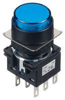 LB1L-A1T64S Pb Switch, DPDT, 24Vac/DC, Solder, Blue Idec