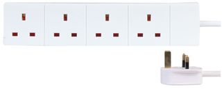 4G 0.5m Extension Lead 4 Gang 0.50m Pro Elec