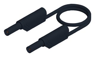 934067100 Test Lead, 4mm Banana Plug, Black, 250mm Hirschmann Test And Measurement