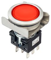 LBW6ML-M1RT64WR Pb SW, DPDT, 24Vac/DC, Solder, Red Idec