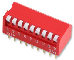 MCNDP-09V DIP SWITCH, 9POS, SPST-NO, PIANO KEY, TH MULTICOMP PRO