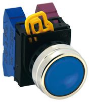 YW4B-M1S Actuator, Pushbutton Switch, Metal, Blue Idec