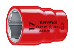 98 47 17 Socket, Hexagon, 17mm, 0.5" Knipex