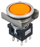 LBW6ML-A1T64A PB SW, DPDT, 24VAC/DC, SOLDER, AMBER IDEC
