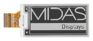 MDE0213A122250BW E-Paper Display, 122 X 250 Pixels, 2.13" Midas
