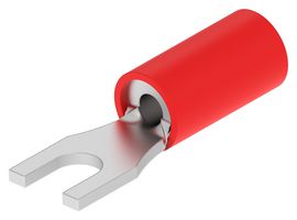 130522 Crimp Terminal, Fork, #4, 16AWG, Red Amp - Te Connectivity