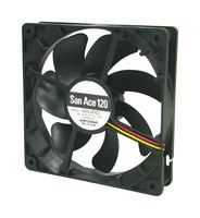 9S1212M401 AXIAL FAN, 120MM, 12VDC, 58.6CFM, 24DBA SANYO DENKI