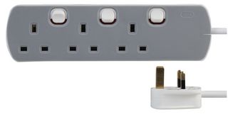 8313N-5m Ext Lead 3 Gang IND Switched 5m Pro Elec